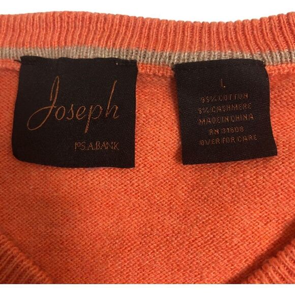Joseph A Banks Orange Cashmere Blend Sweater - Picture 3 of 5
